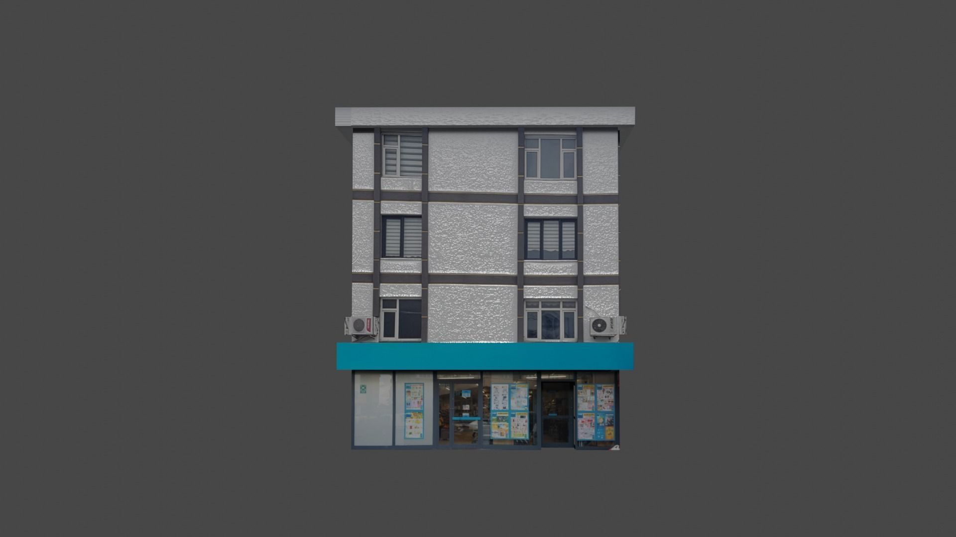 Architectural Building-4 Low-poly 3D model_3