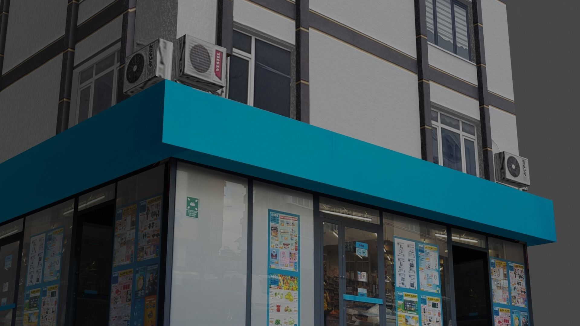 Architectural Building-4 Low-poly 3D model_2