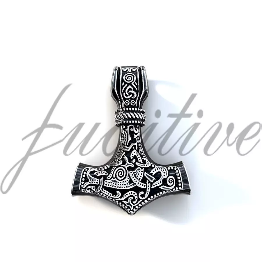 Thor Hammer Pendant 3D print model_0