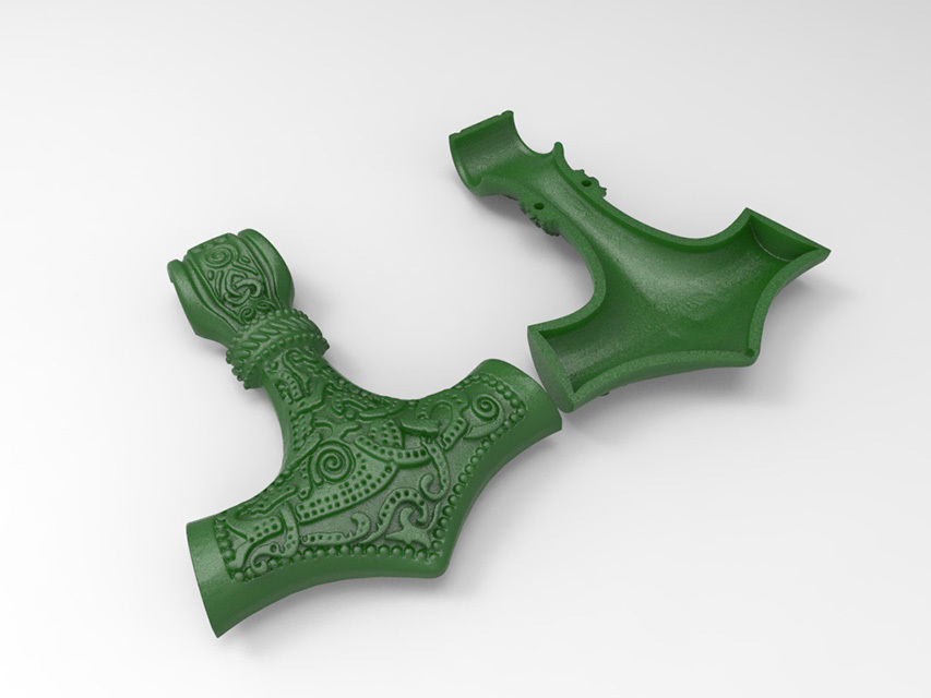 Thor Hammer Pendant 3D print model_2