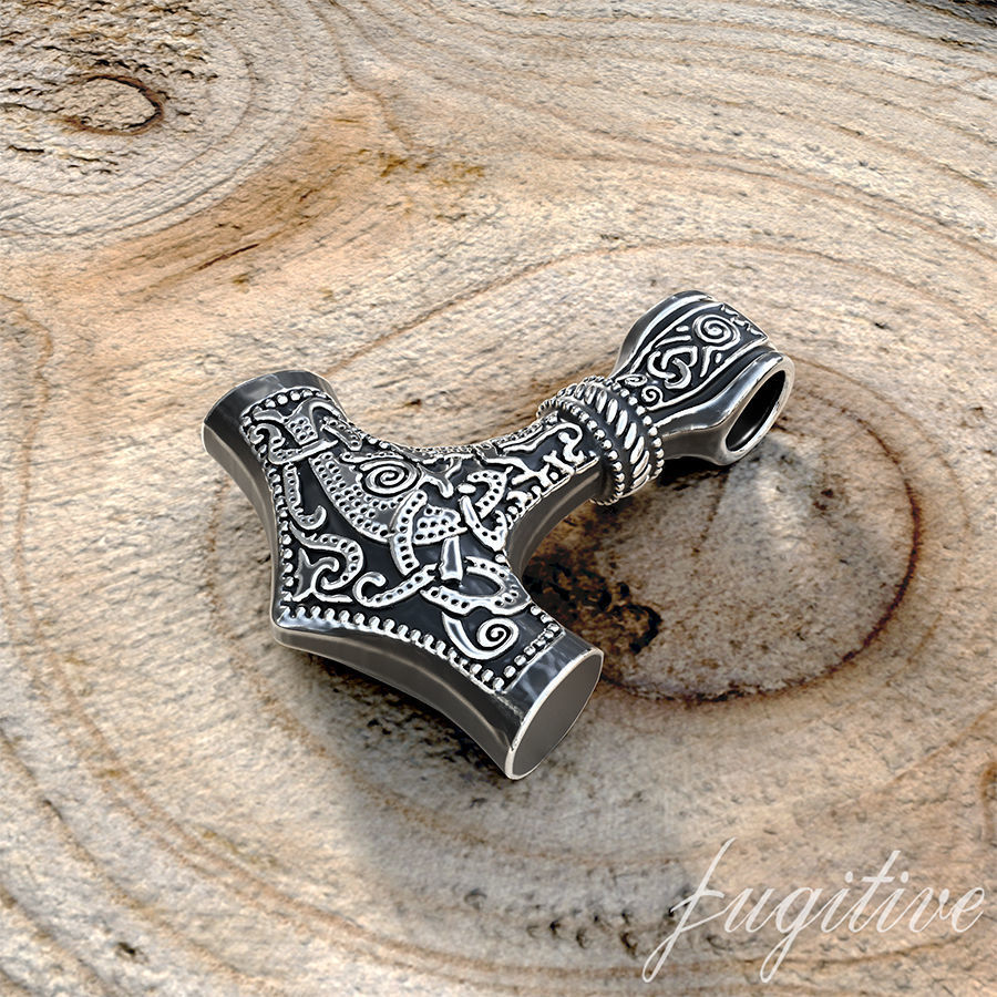 Thor Hammer Pendant 3D print model_4