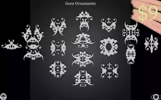 Gore Ornaments for 3D Artists