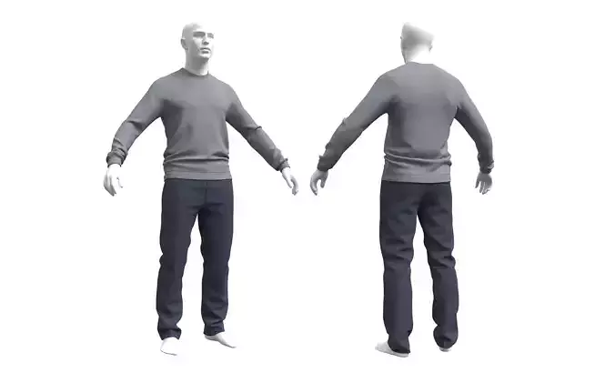 Basic Pants and Sweater - Marvelous Designer  3D model