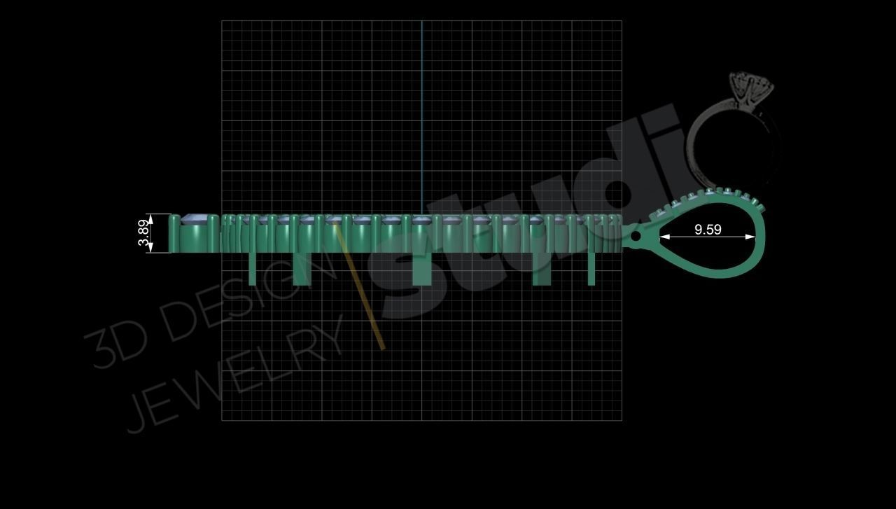 Highly detailed coin pendant with gems 3d model 3D print model_8