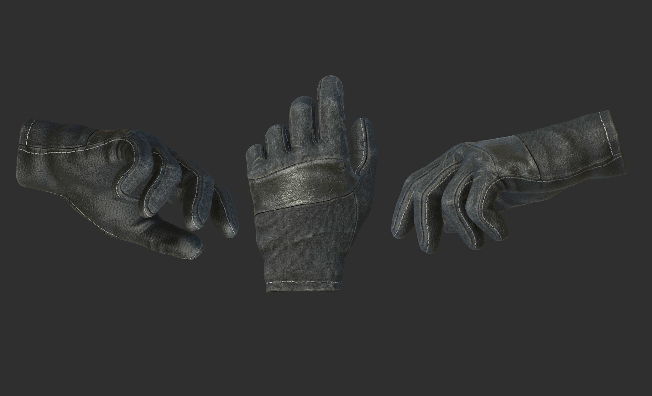 Tactical Gloves Low-poly 3D model_1