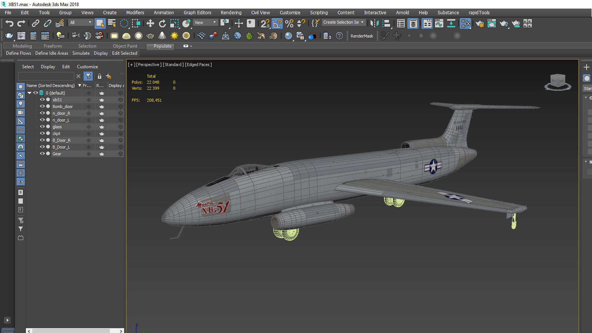 Martin XB-51 bomber 3D model_13