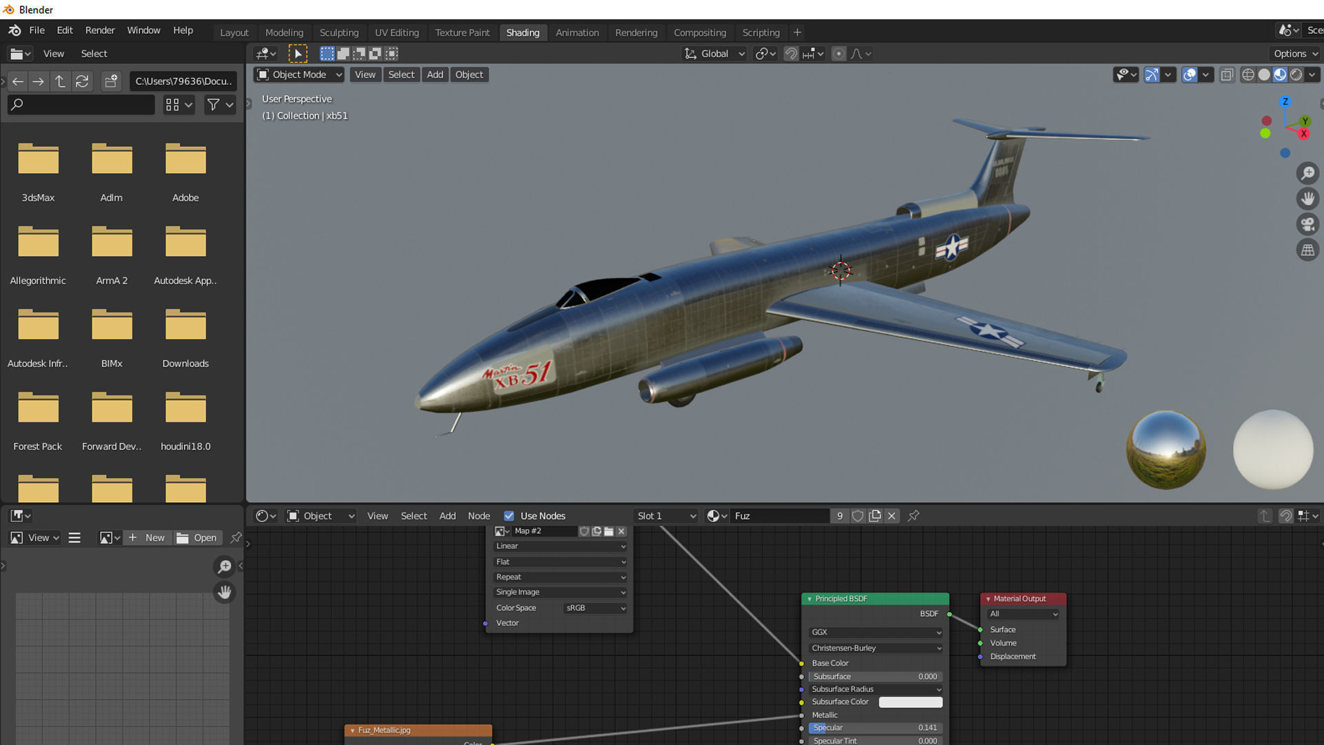 Martin XB-51 bomber 3D model_12