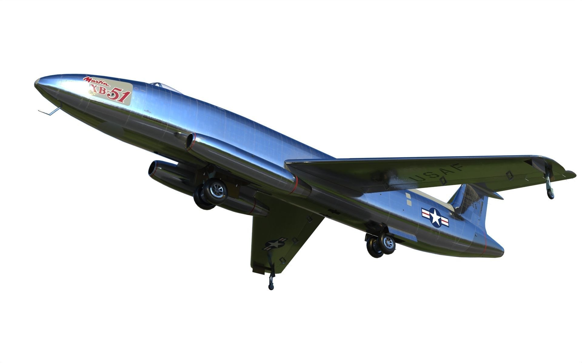Martin XB-51 bomber 3D model_7
