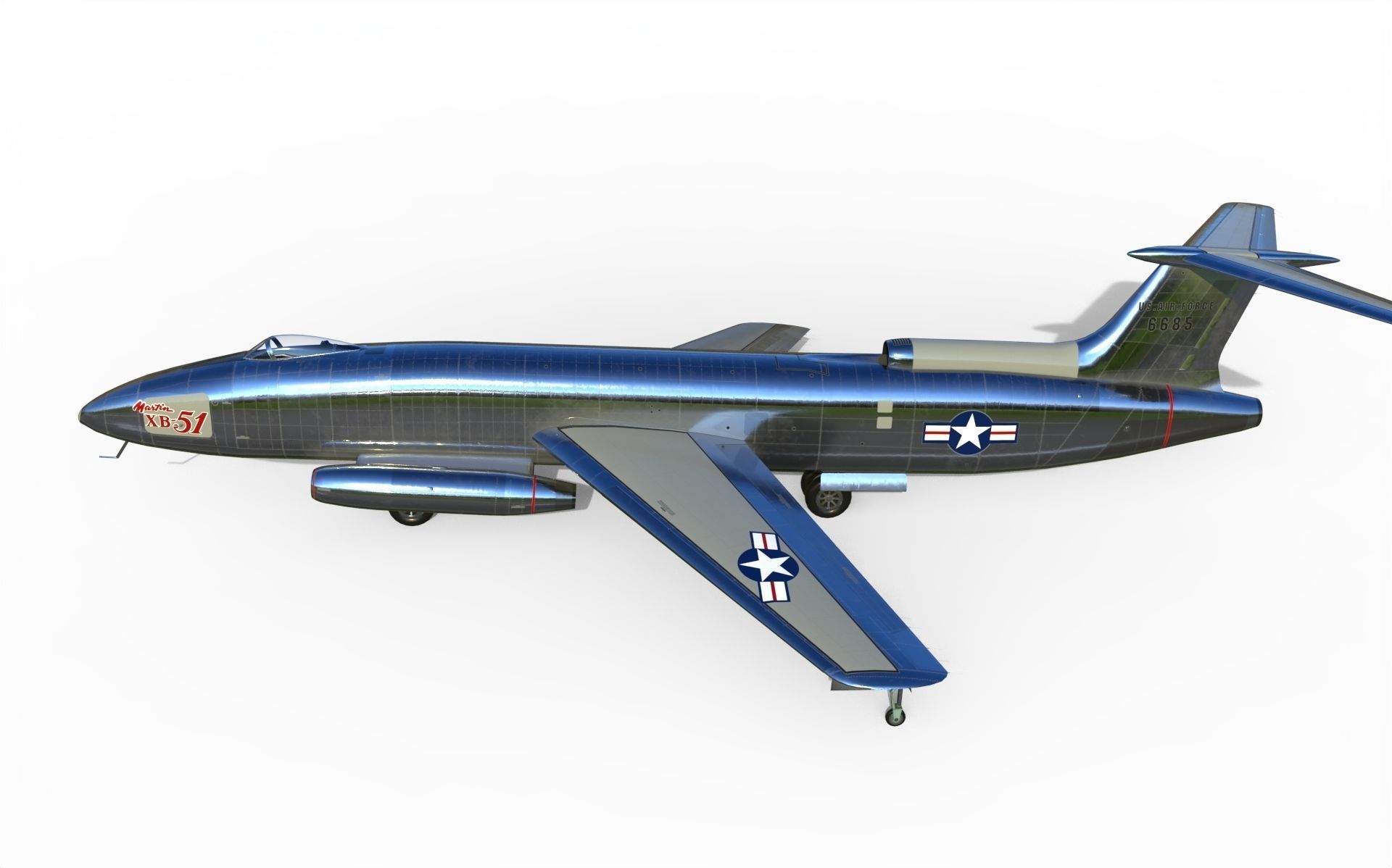 Martin XB-51 bomber 3D model_8