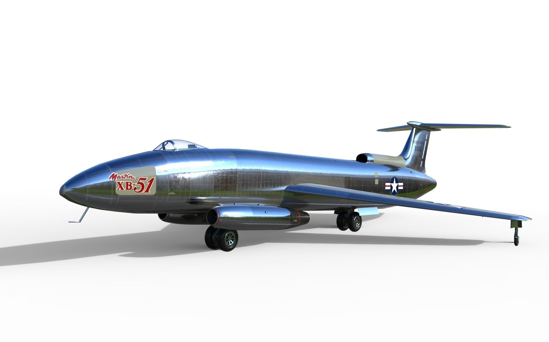 Martin XB-51 bomber 3D model_6