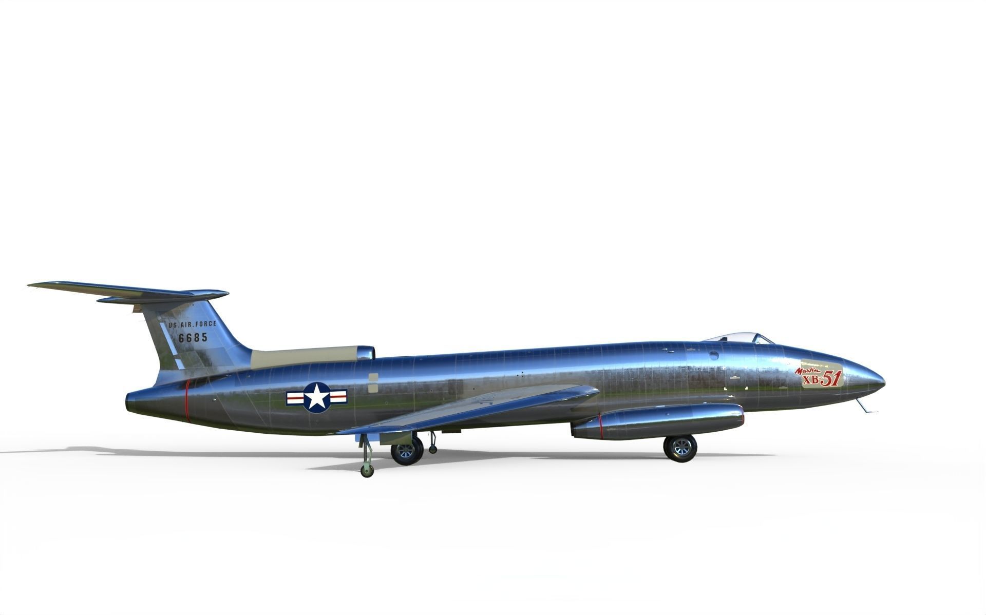 Martin XB-51 bomber 3D model_2