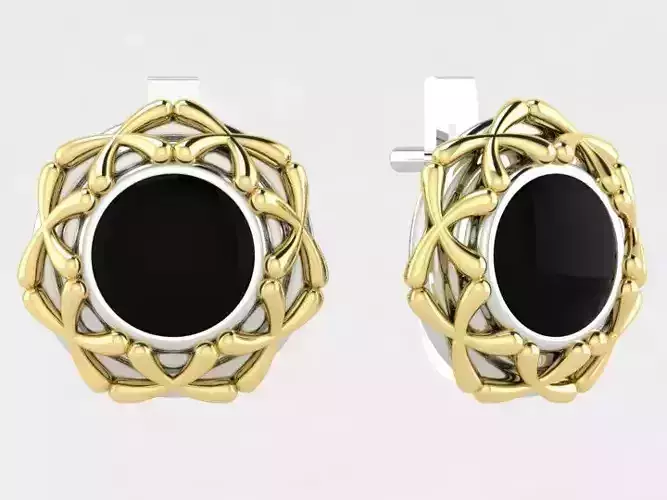 Earring pair of earrings in gold and silver