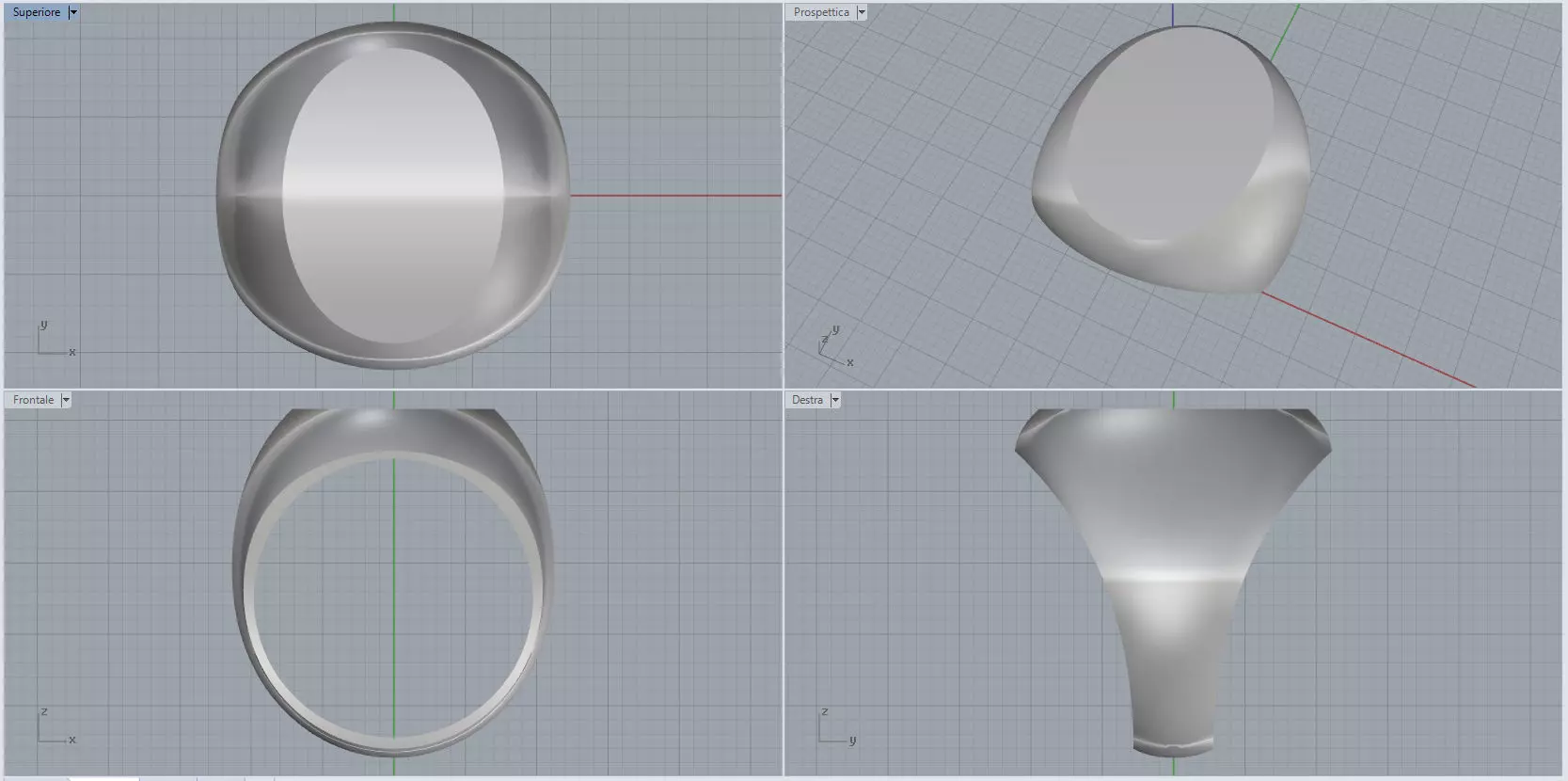 Chevalier anello ovale - Chevalier ring oval 3D model_0