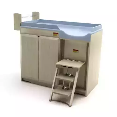 Blue Blonde Wood Modern Changing Table