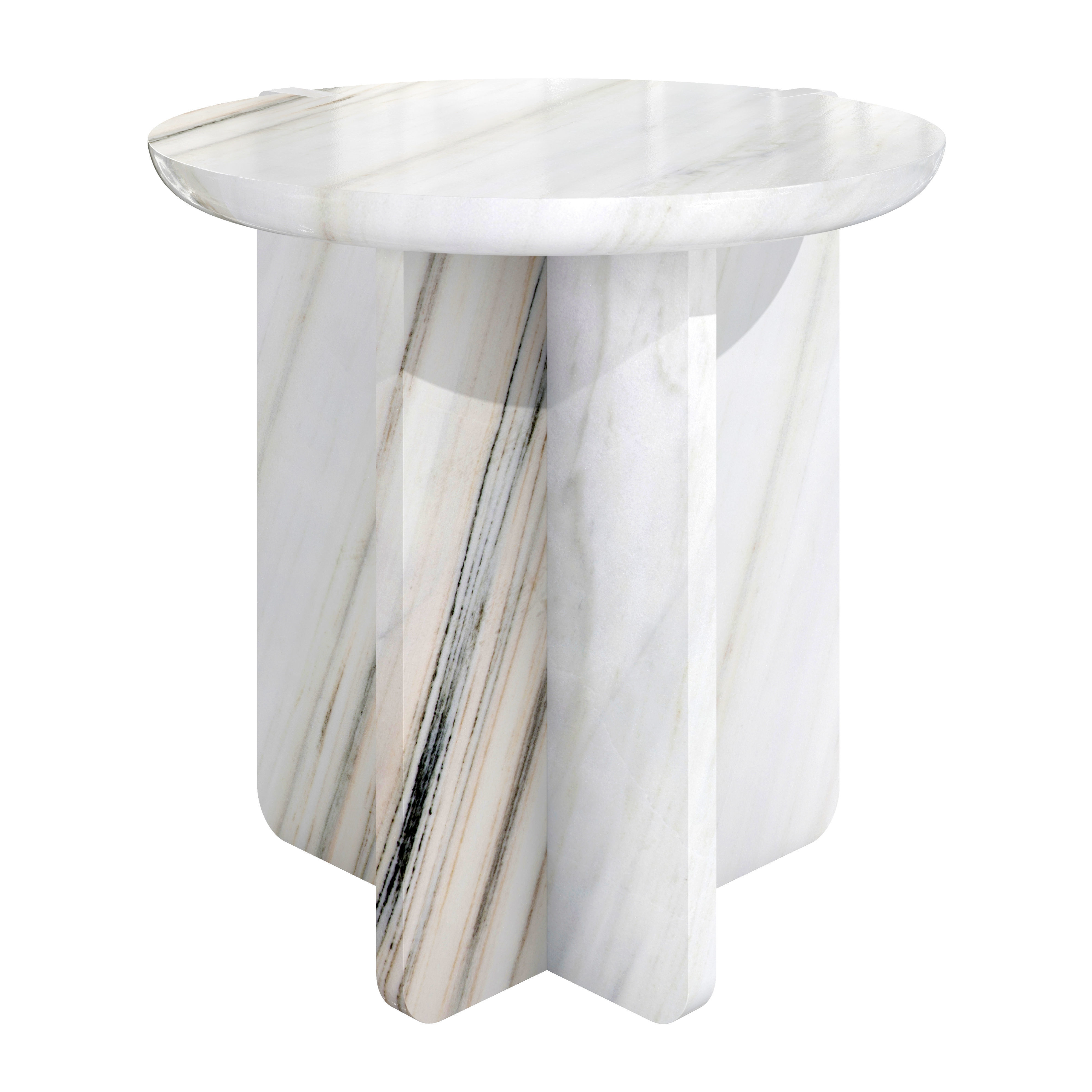Notch travertine side table by Maami Home 3D model_3