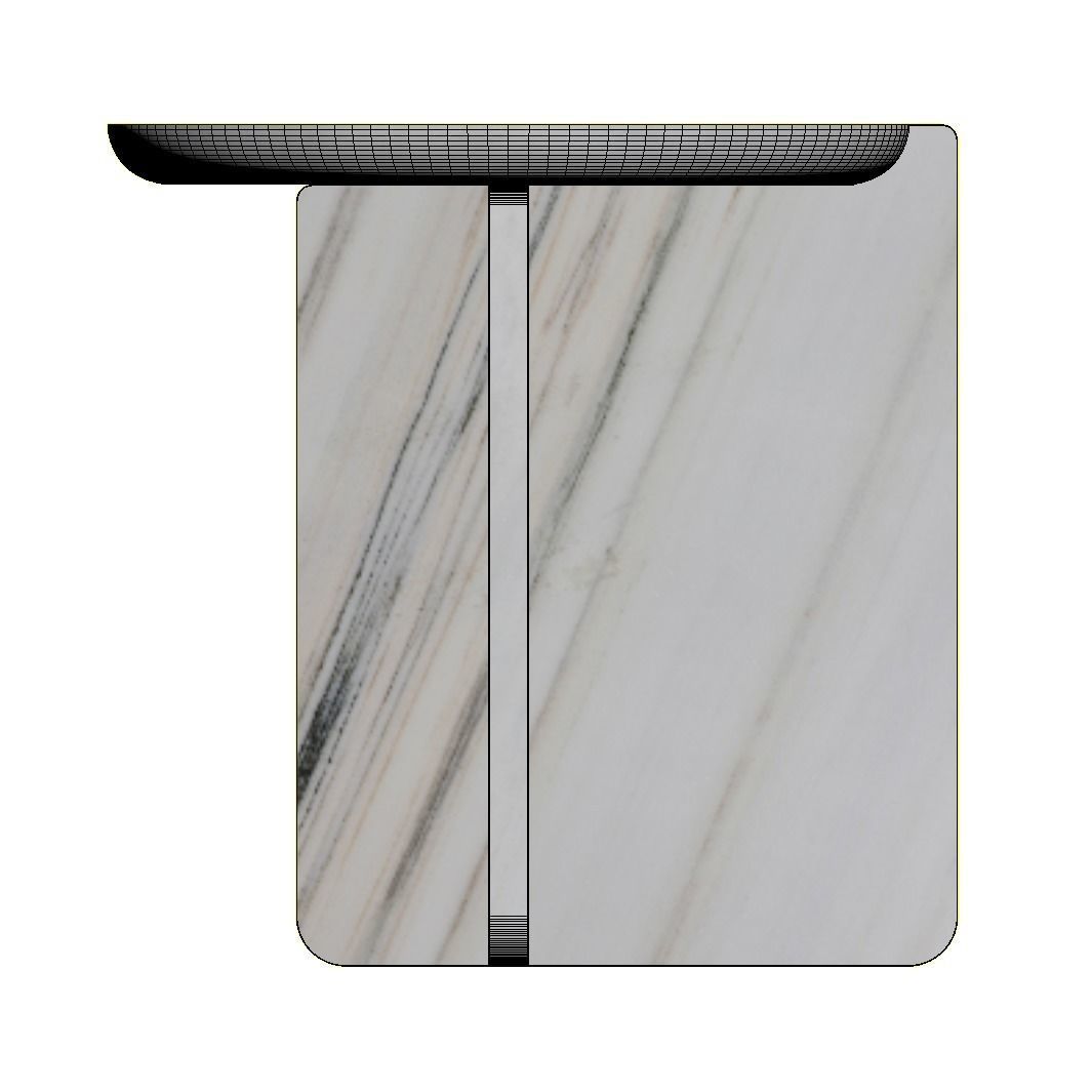Notch travertine side table by Maami Home 3D model_6