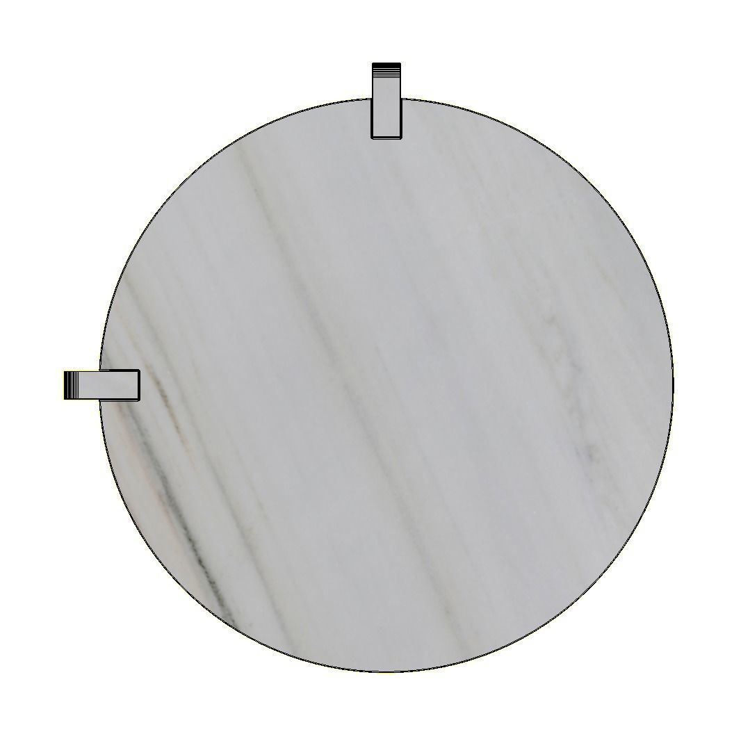 Notch travertine side table by Maami Home 3D model_5