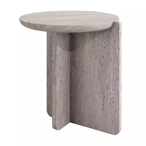 Notch travertine side table by Maami Home