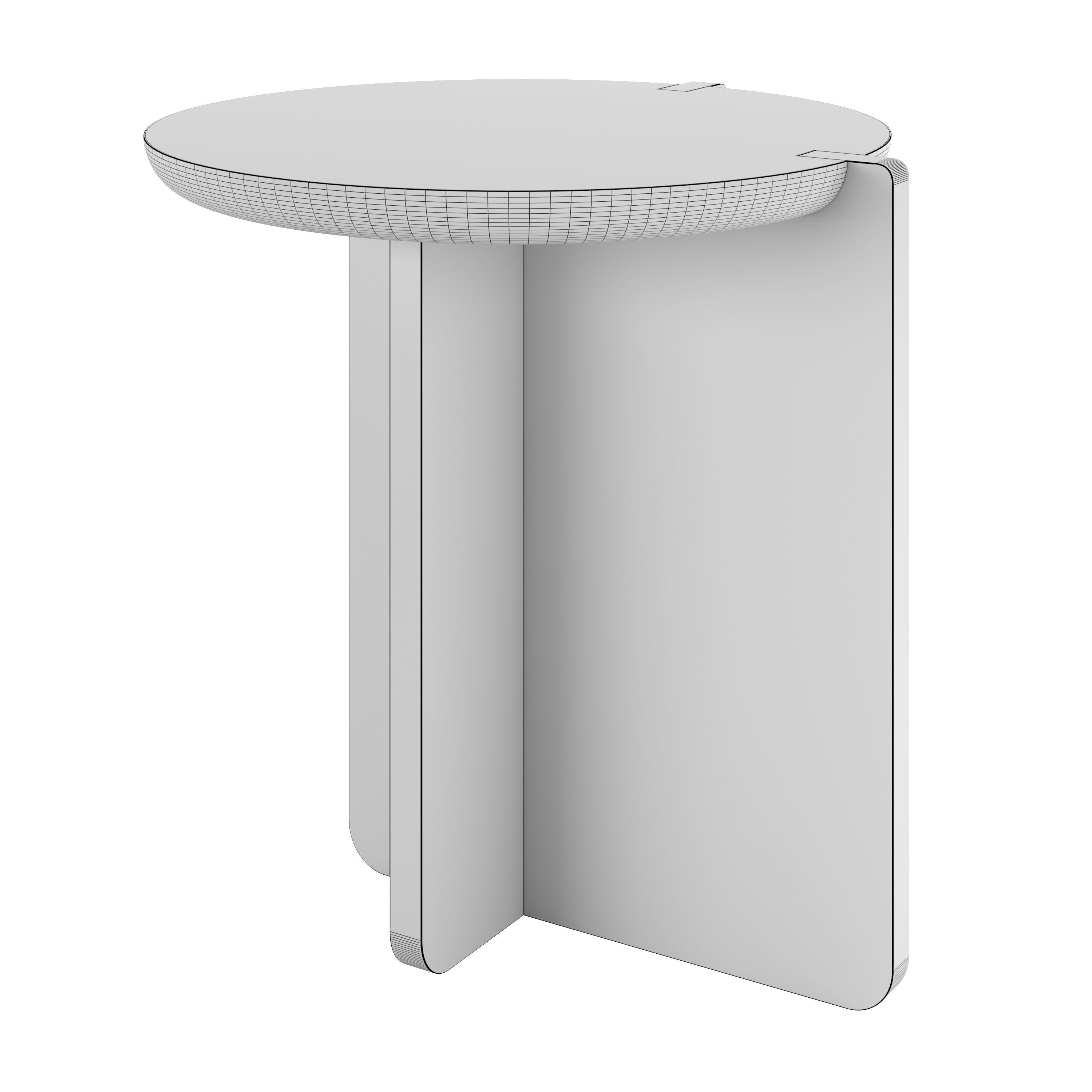 Notch travertine side table by Maami Home 3D model_4