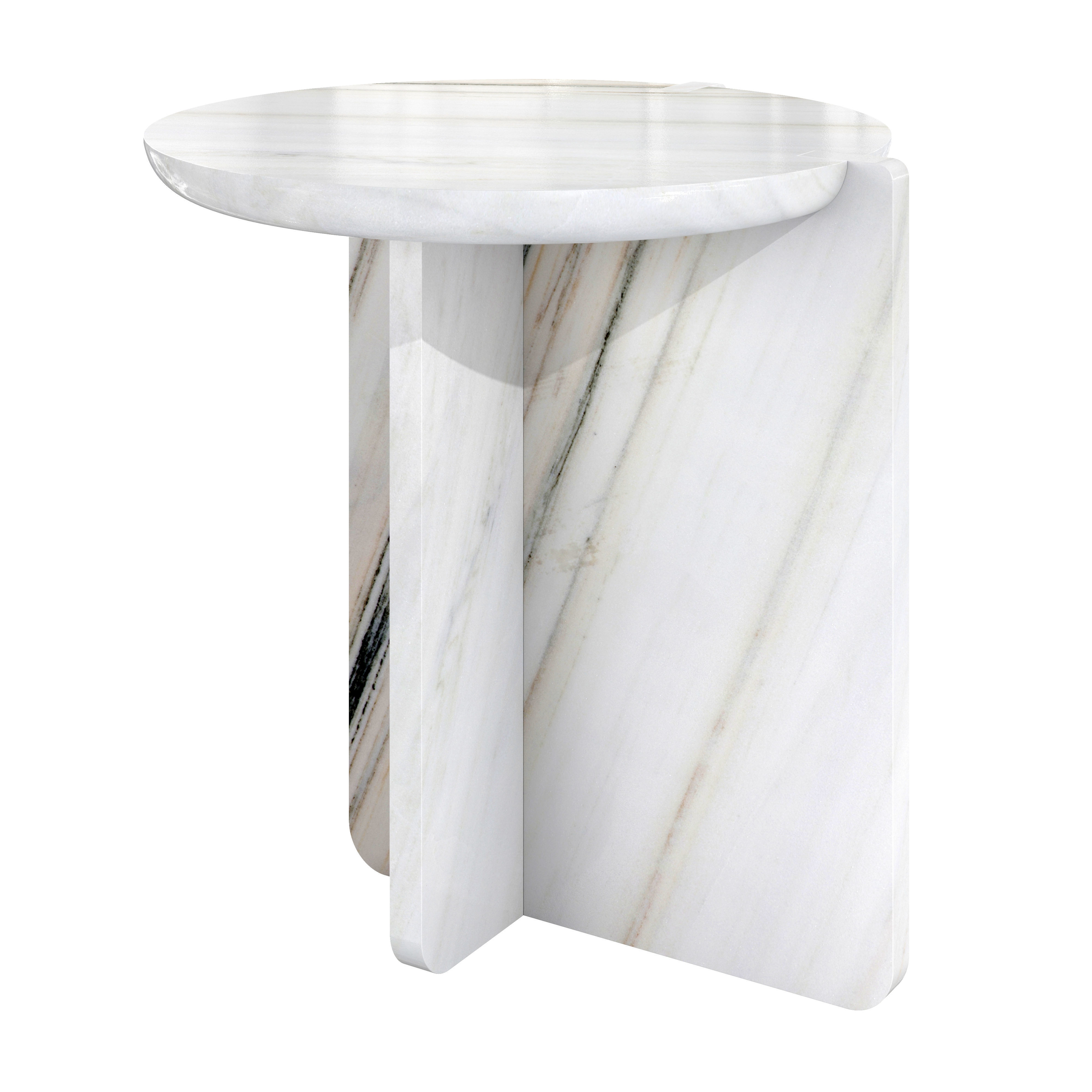 Notch travertine side table by Maami Home 3D model_2