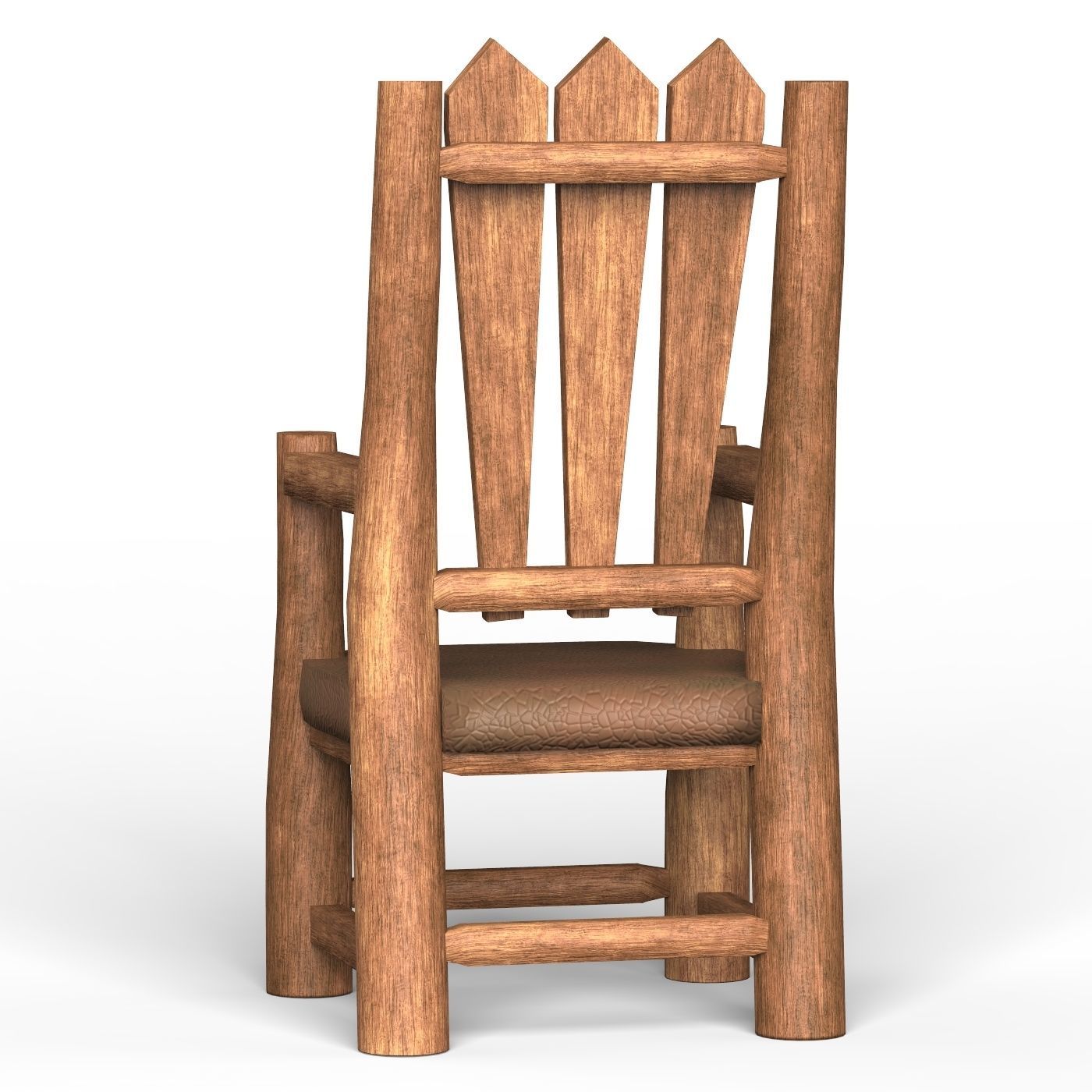 Wooden Chair 07 Low-poly 3D model_2