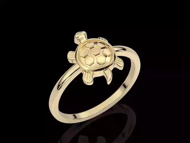 Turtle ring jewelry printable silver gold 3D model