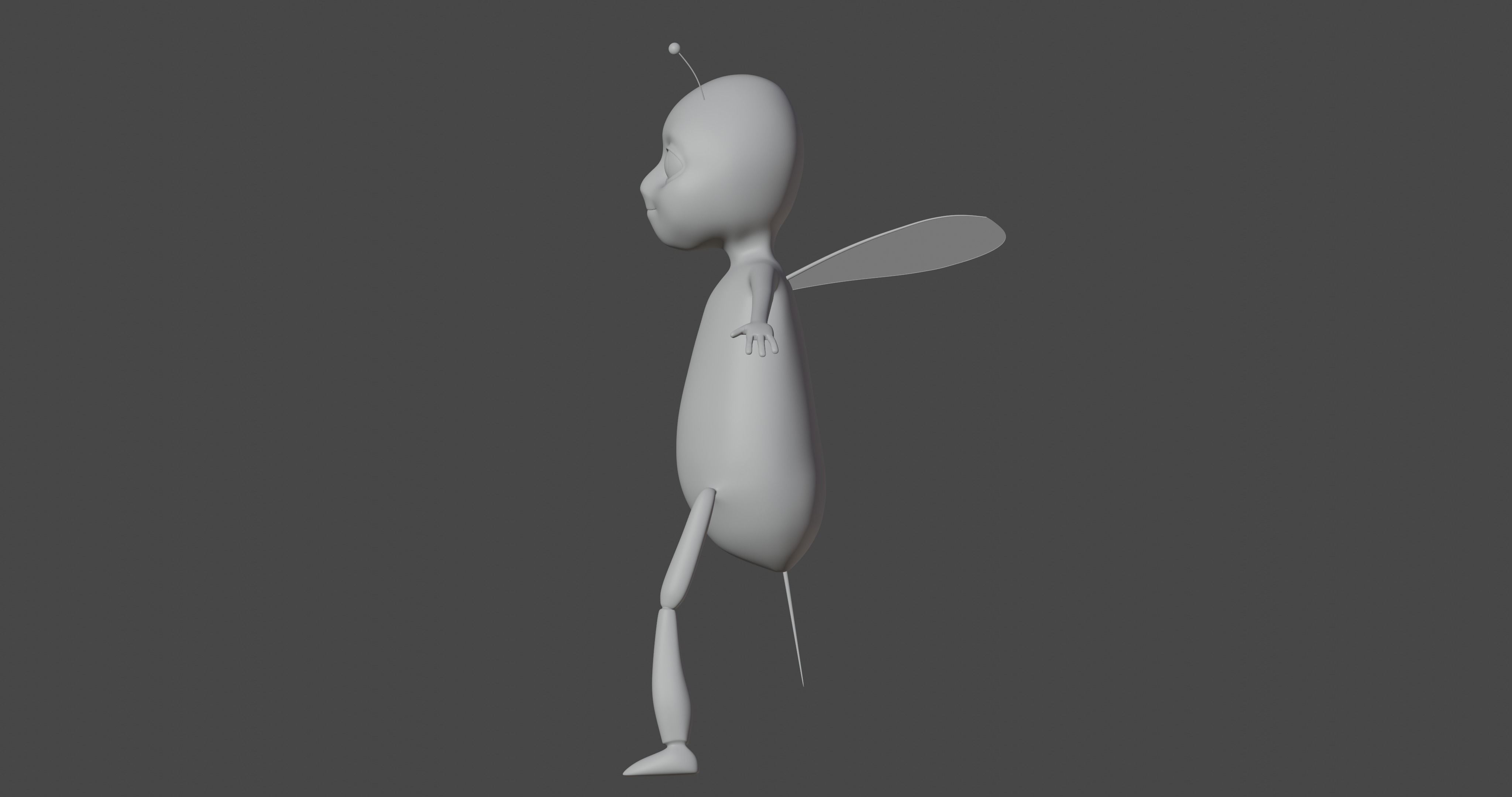 Cartoon Bee Low-poly 3D model_6