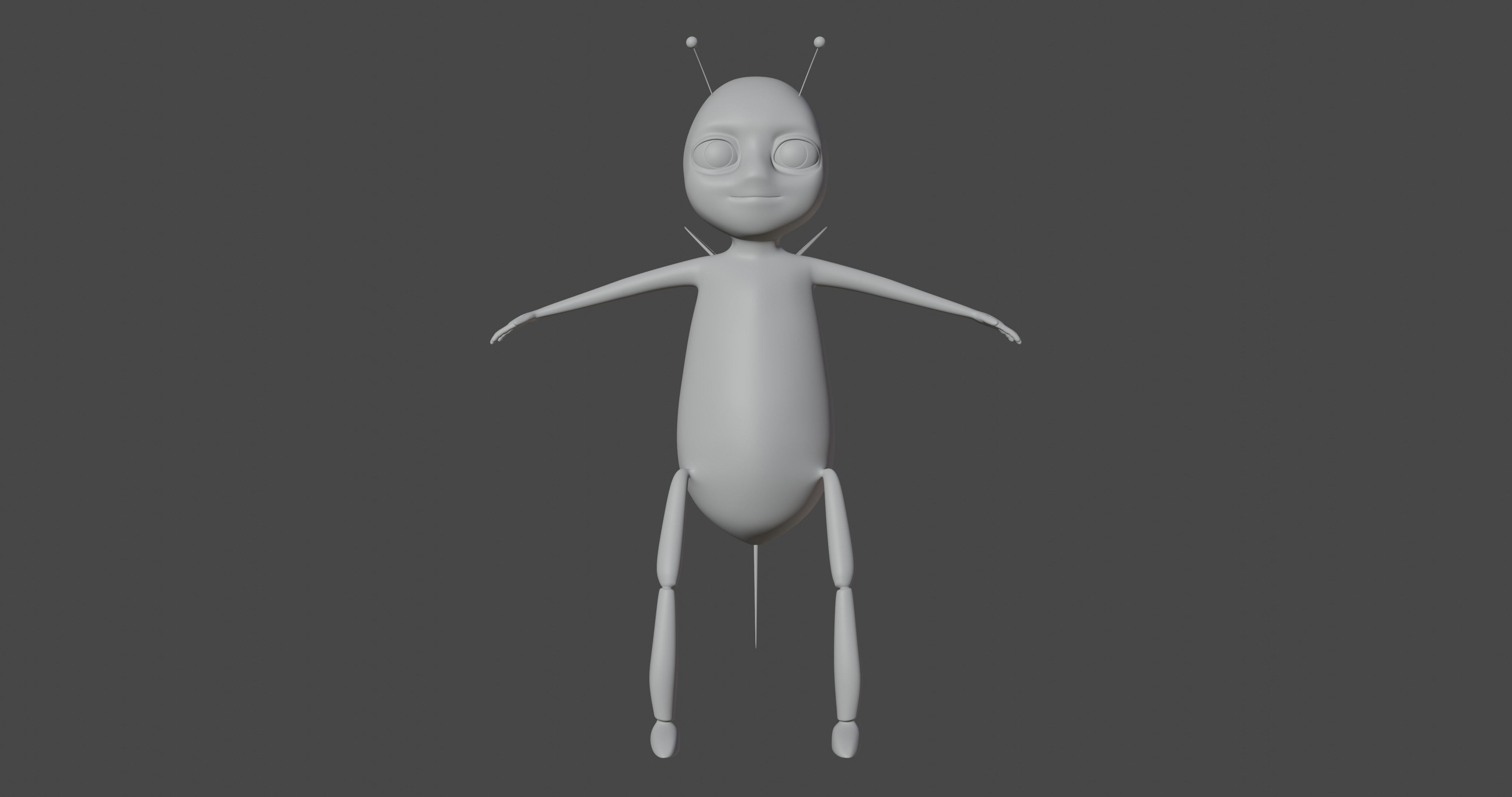 Cartoon Bee Low-poly 3D model_3