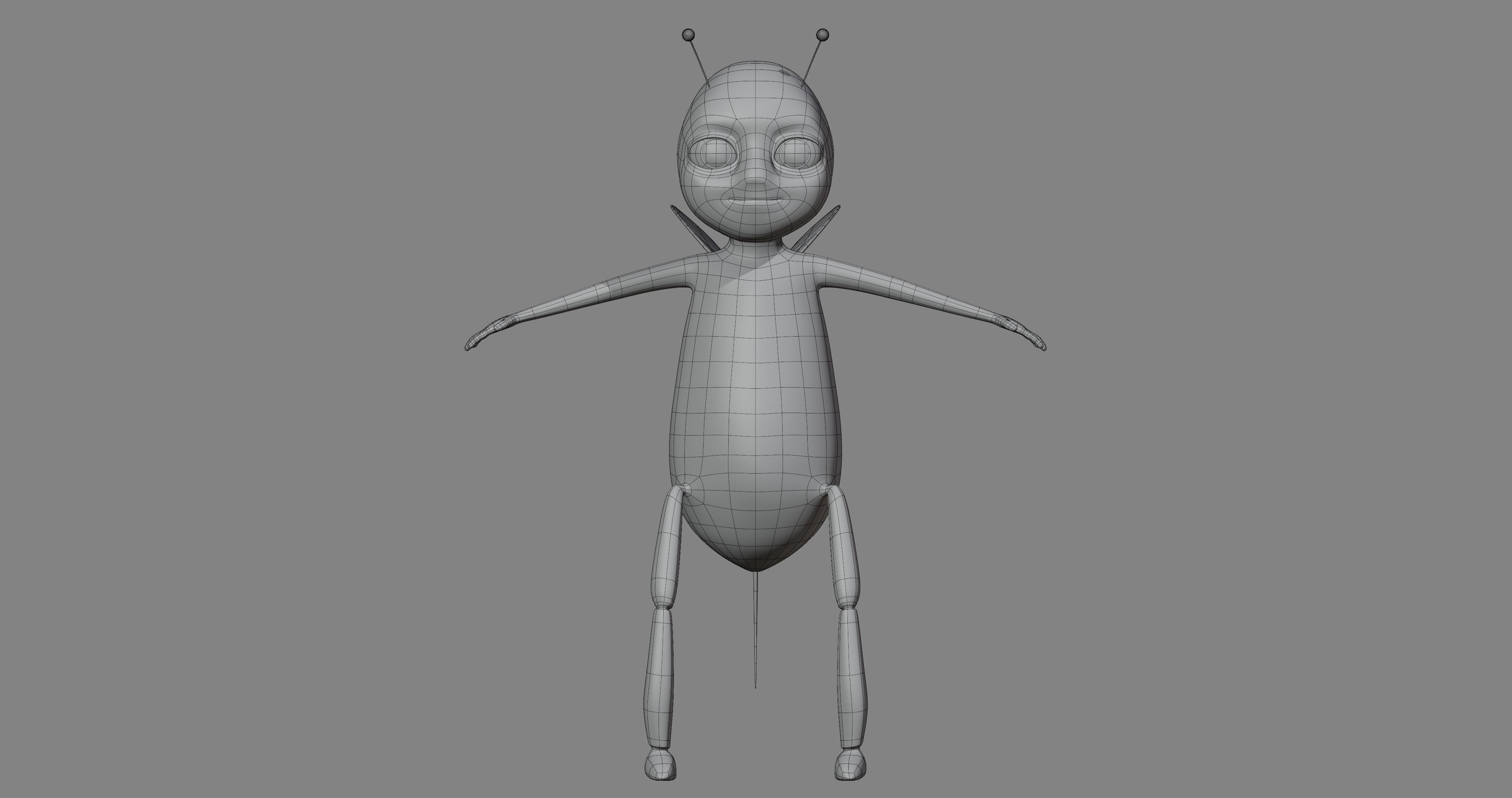 Cartoon Bee Low-poly 3D model_4