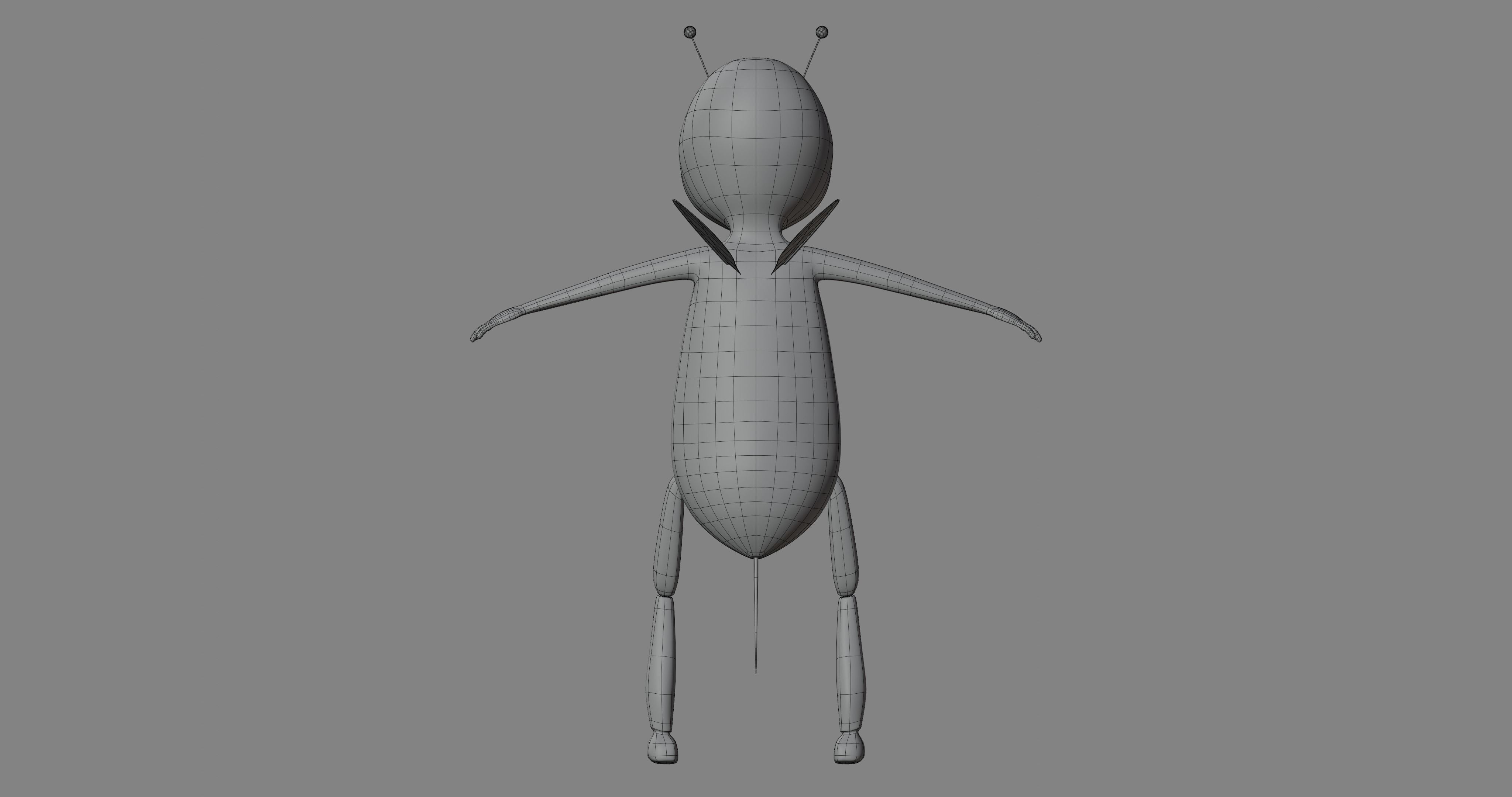 Cartoon Bee Low-poly 3D model_10