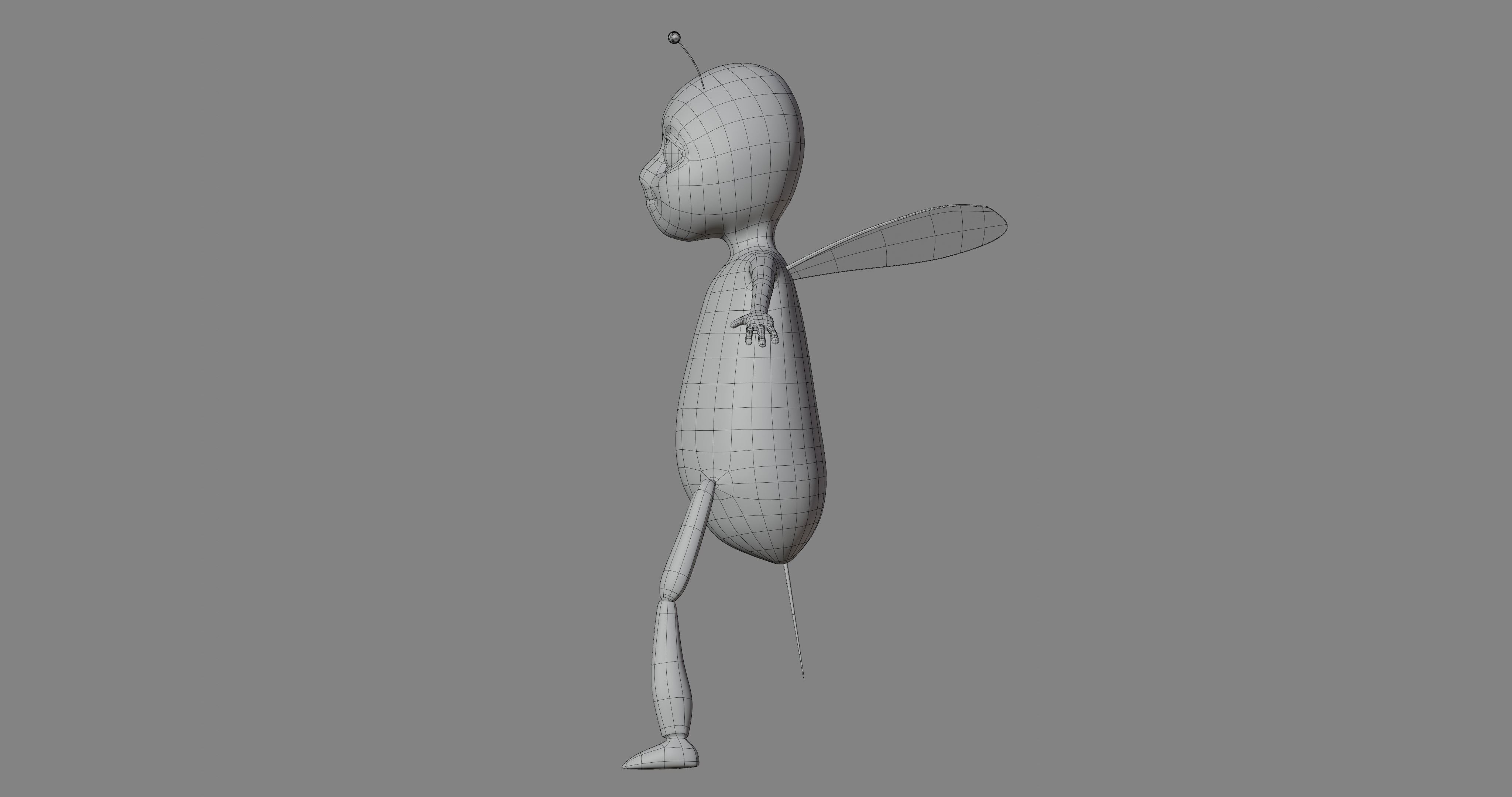 Cartoon Bee Low-poly 3D model_7