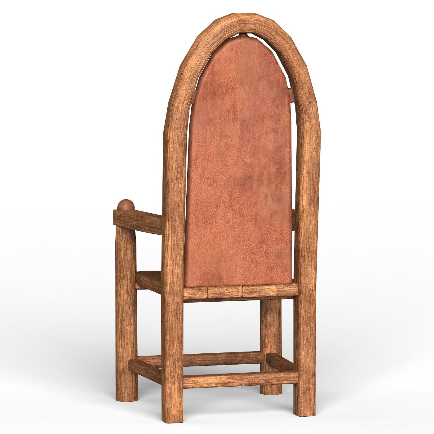 Wooden Chair 09 Low-poly 3D model_2