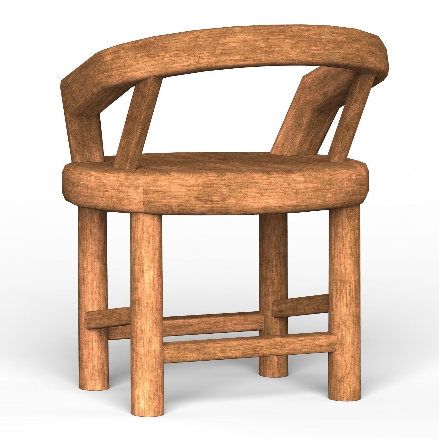 Wooden Chair 10 Low-poly 3D model_2