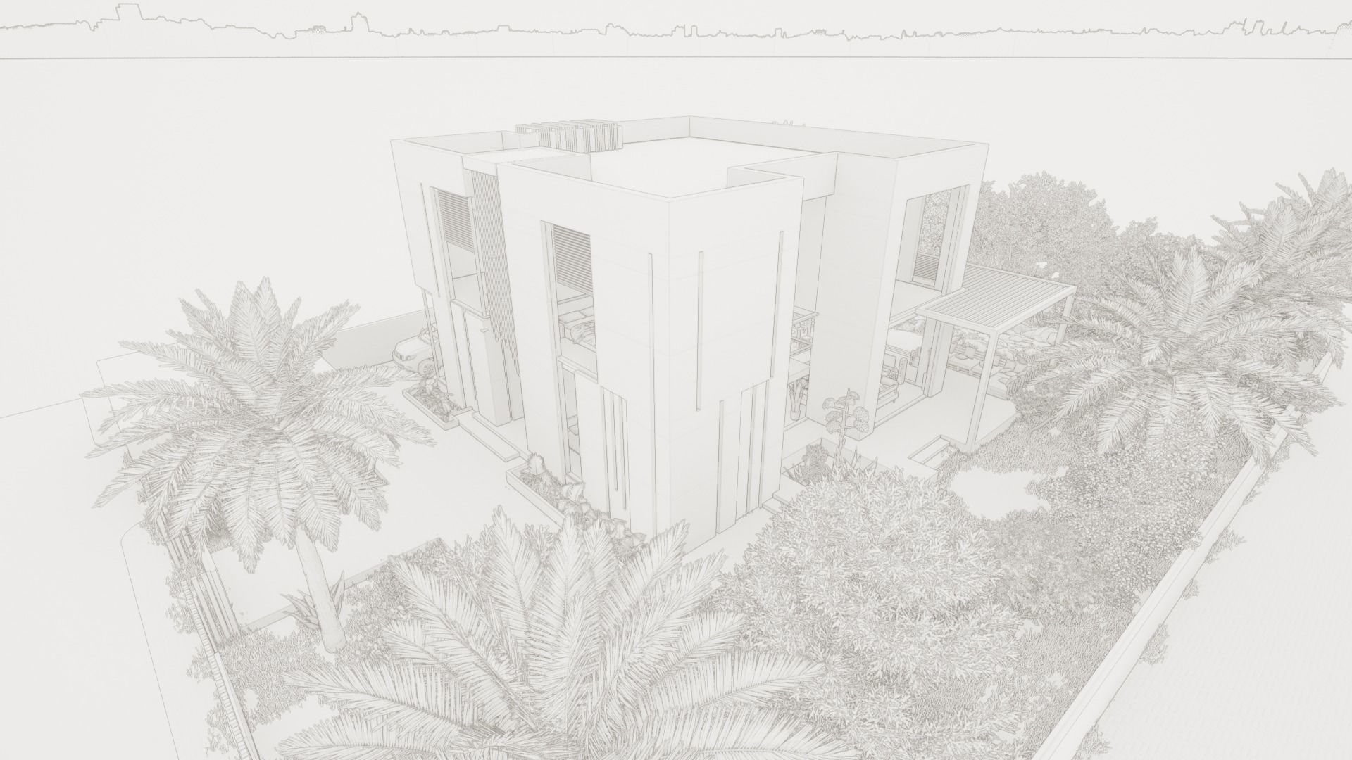 Revit Modern Villa Design 3D model_14