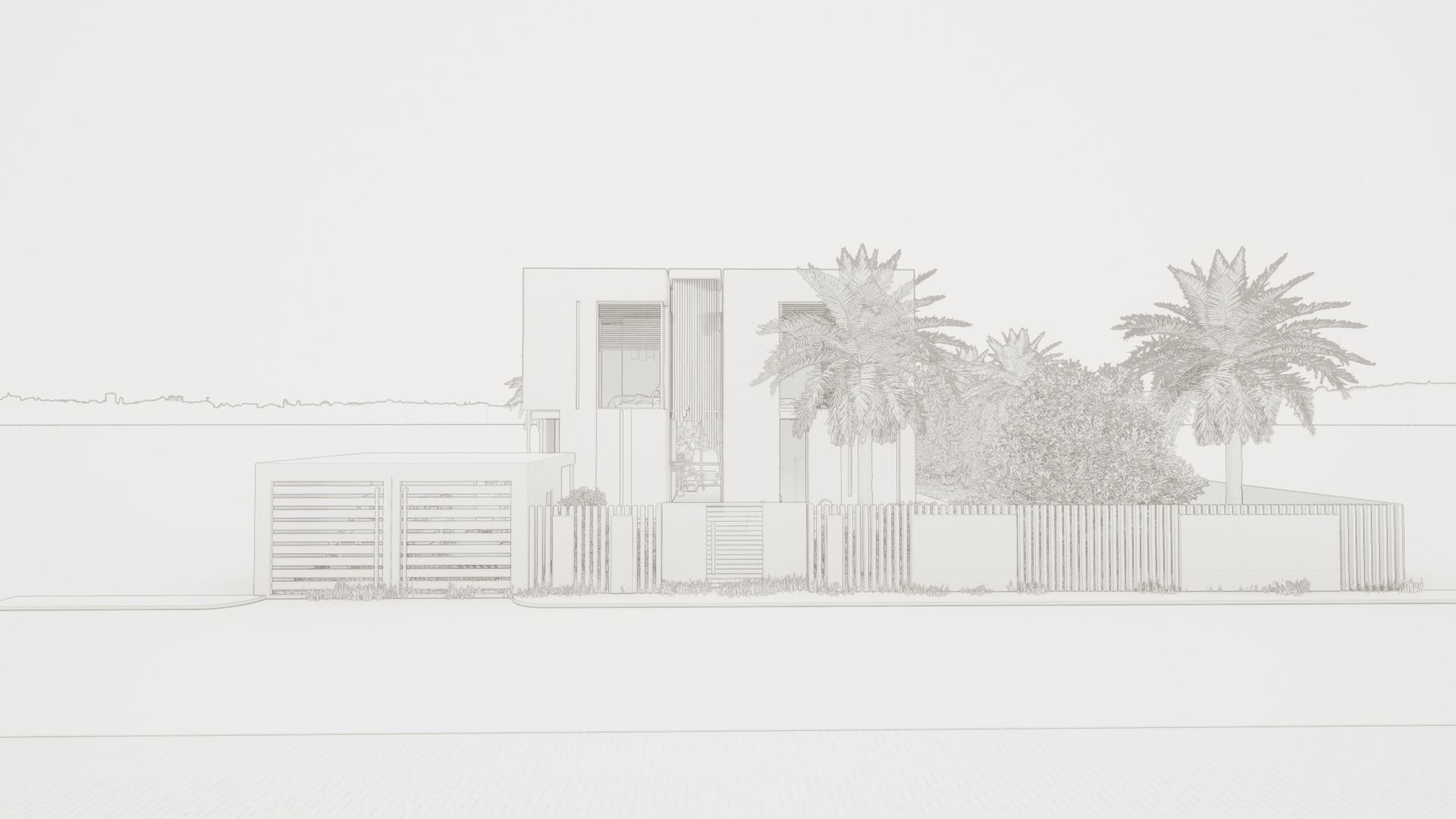 Revit Modern Villa Design 3D model_10