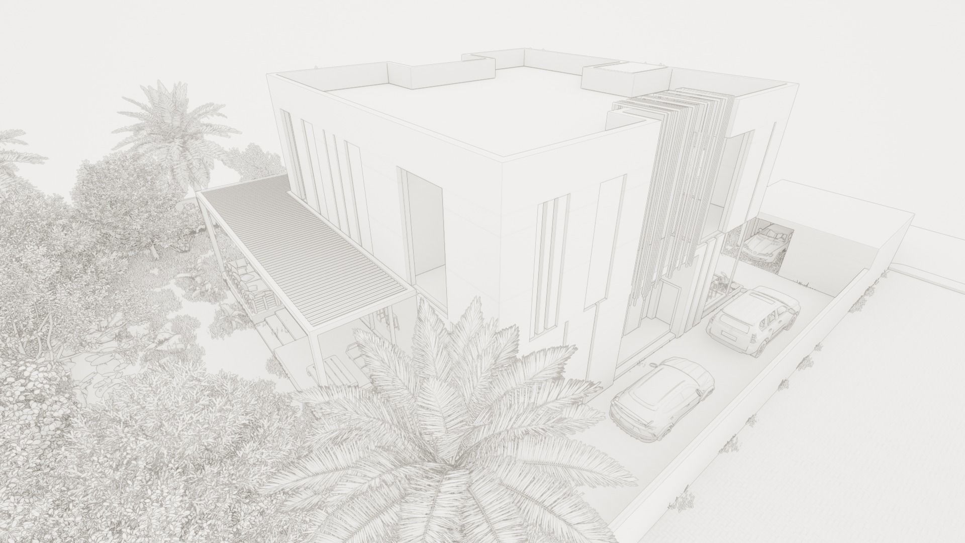 Revit Modern Villa Design 3D model_12