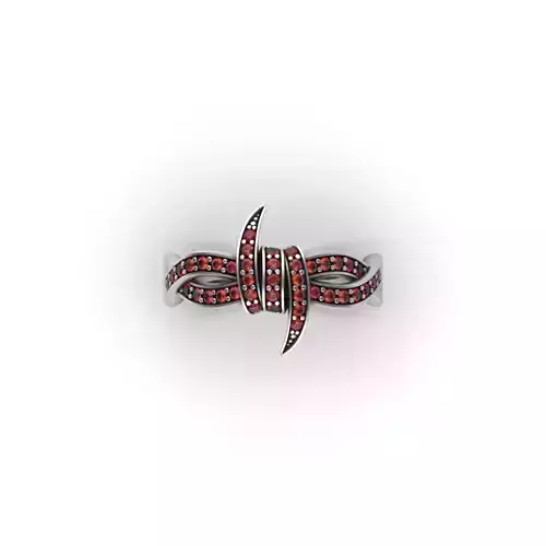 Braided Ring with Spikes 3D print model