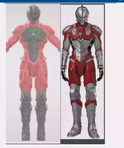 ULTRAMAN SUIT pdo   Low-poly 3D model