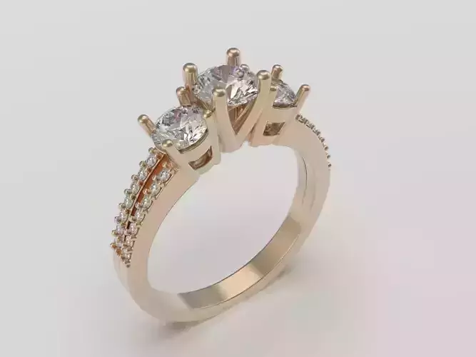 Engagement ring with diamonds