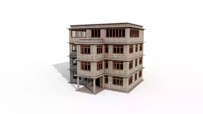 Rough Hotel Low-poly 3D model