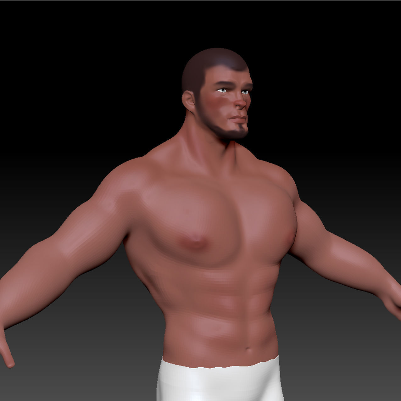 man model pants 3D model_2