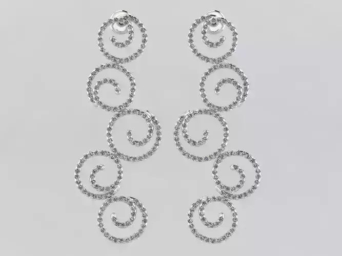 Earring spiral dangle earrings