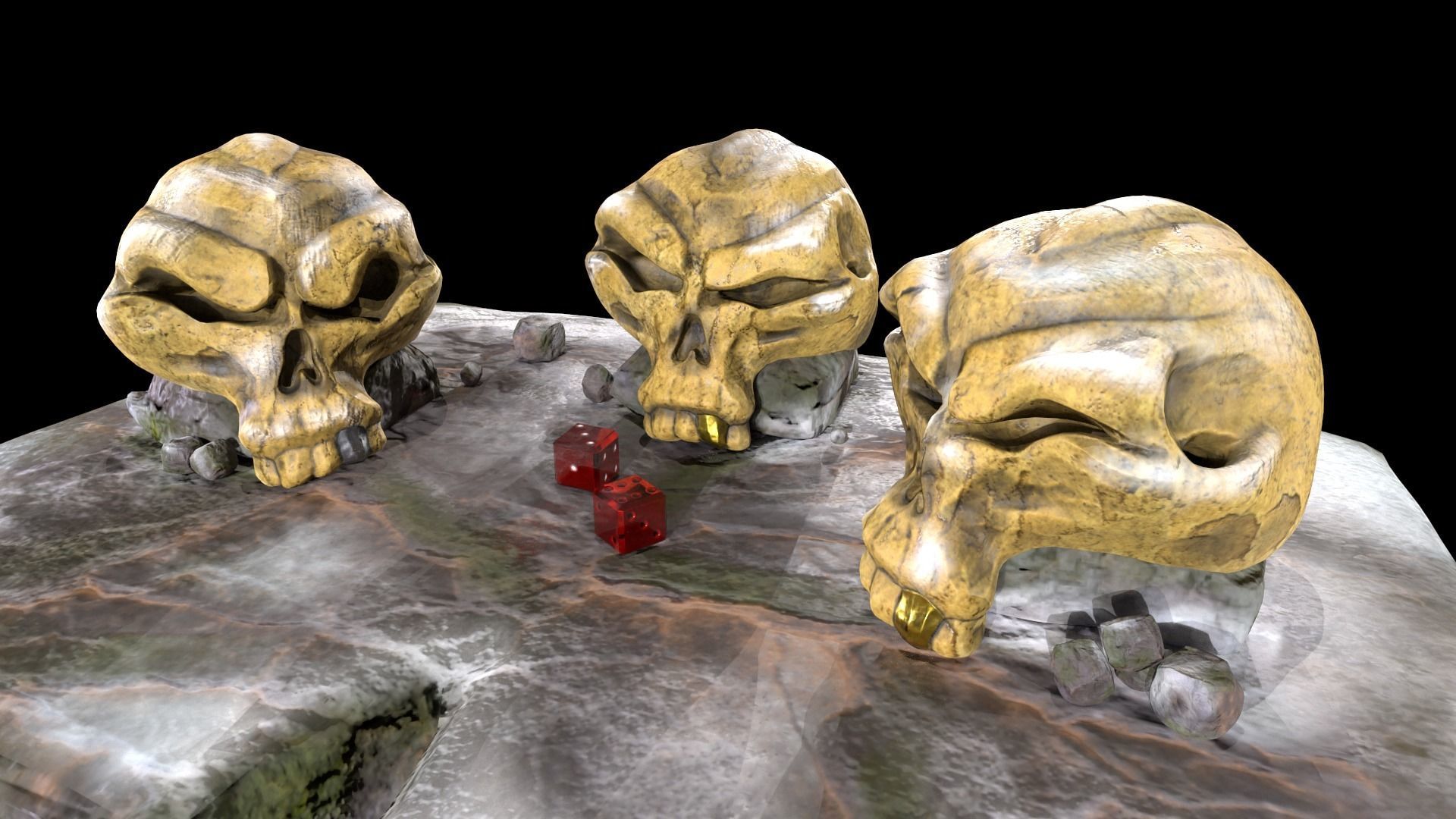 Stylized magic skulls Low-poly 3D model_12