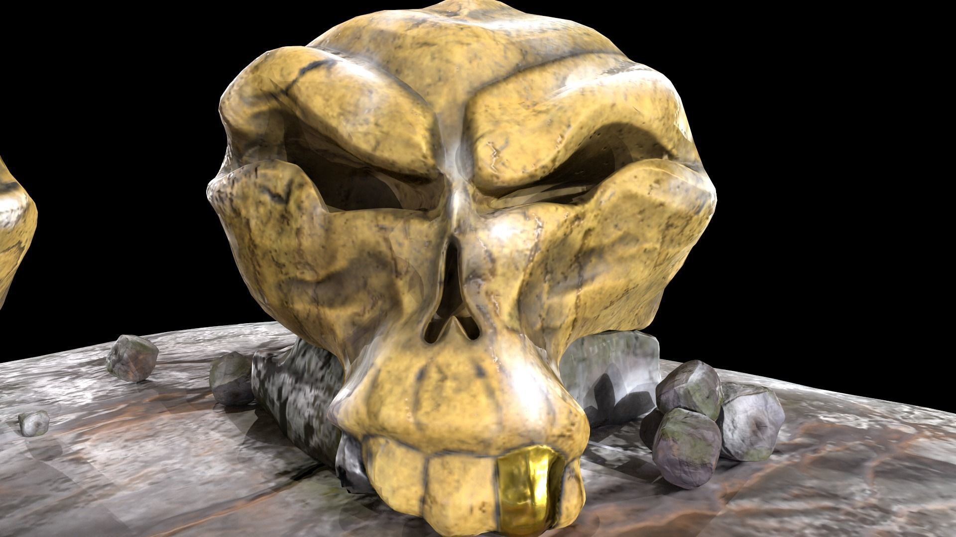 Stylized magic skulls Low-poly 3D model_4