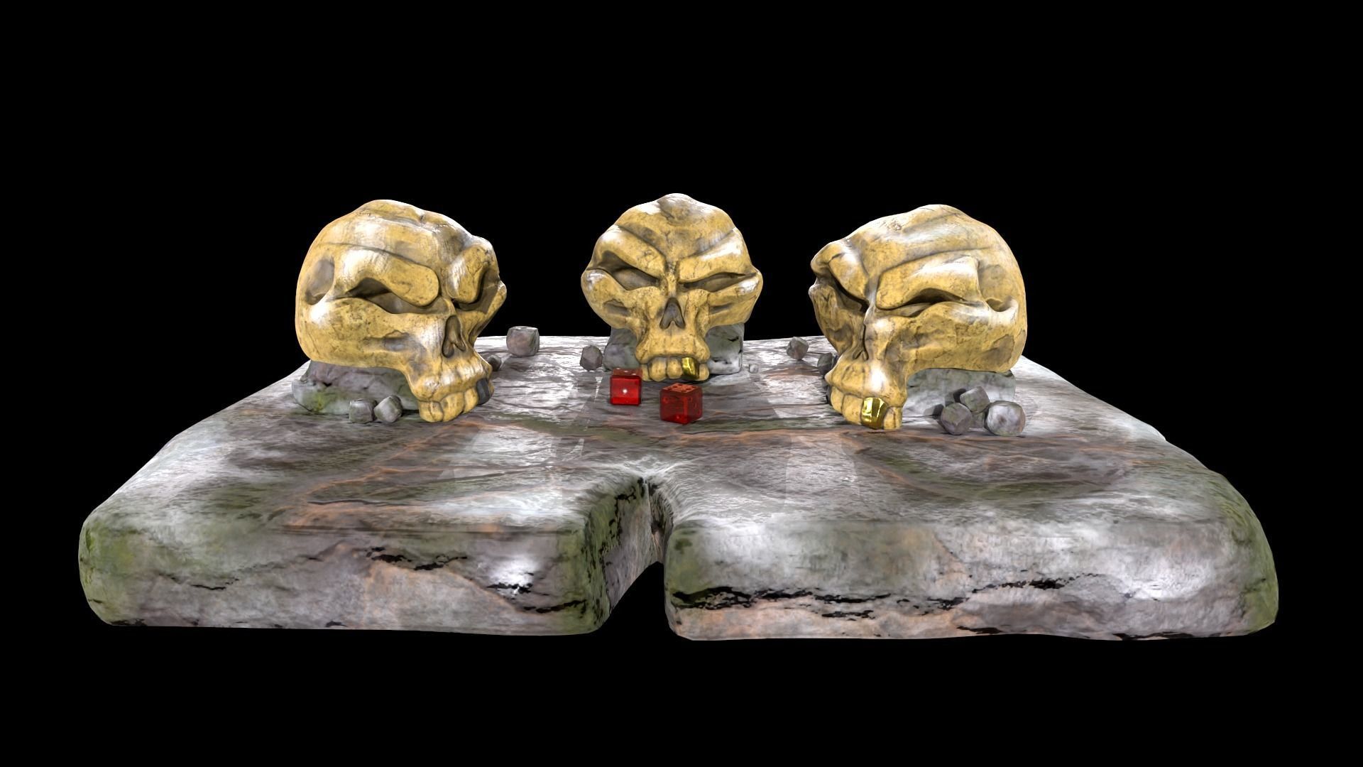 Stylized magic skulls Low-poly 3D model_11