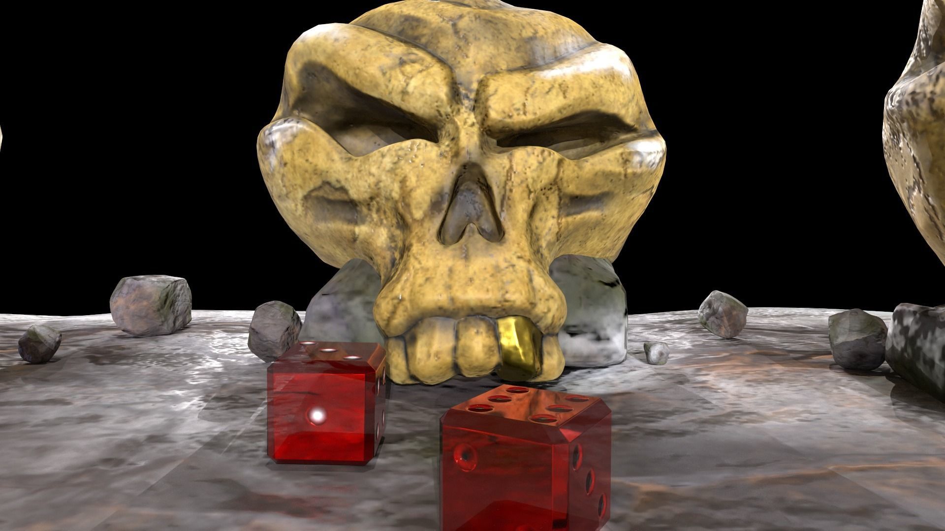 Stylized magic skulls Low-poly 3D model_3