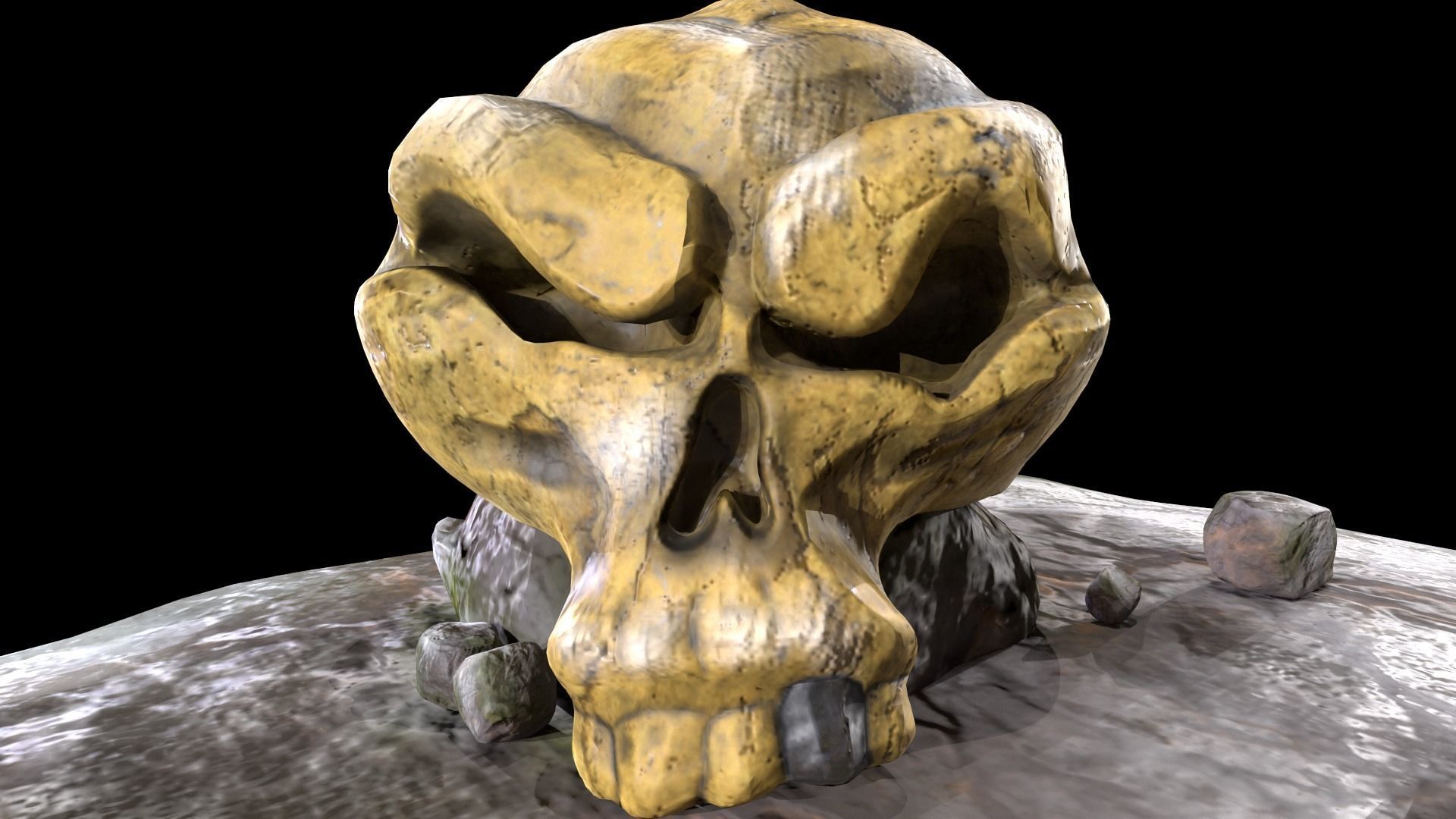 Stylized magic skulls Low-poly 3D model_5
