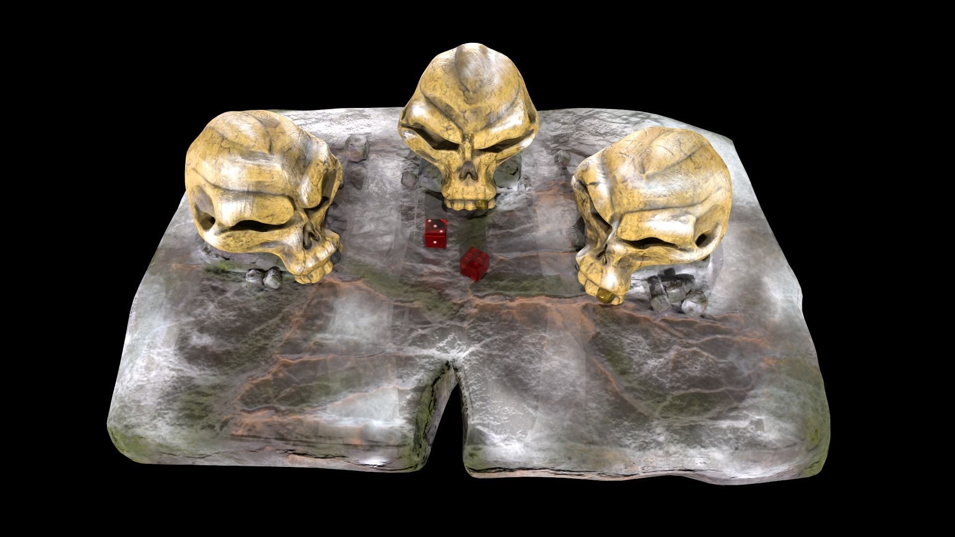 Stylized magic skulls Low-poly 3D model_15