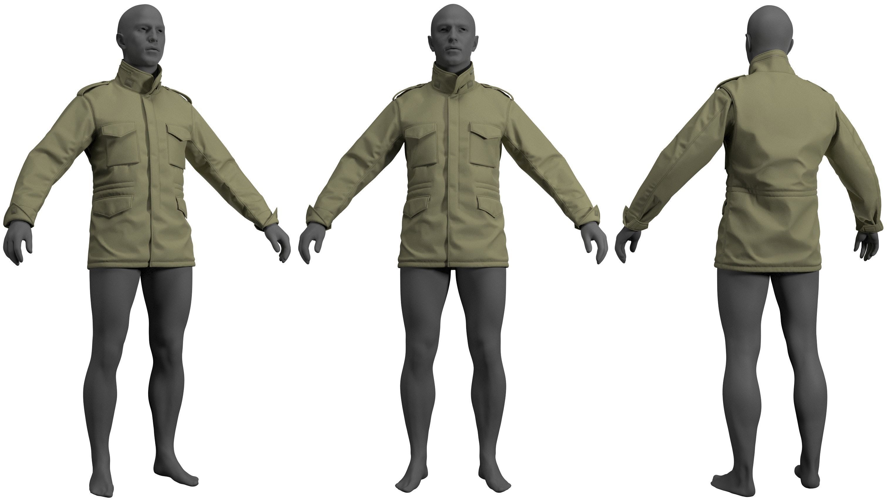 M65 Military Jacket - Marvelous Designer 3D model | CGTrader