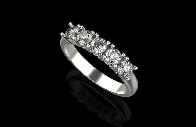 ring with stones 3D print model